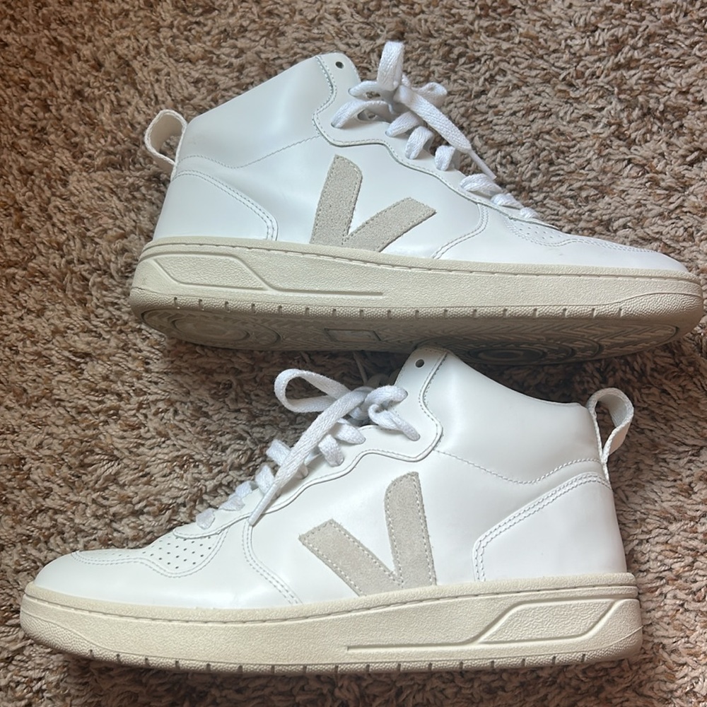 Vejas White and Beige High-Top Sneakers Great Condition 9